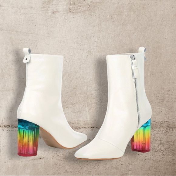 Kurt Geiger Shoes - New Kurt Geiger London, the Rainbow  Leather Block Heel Booties